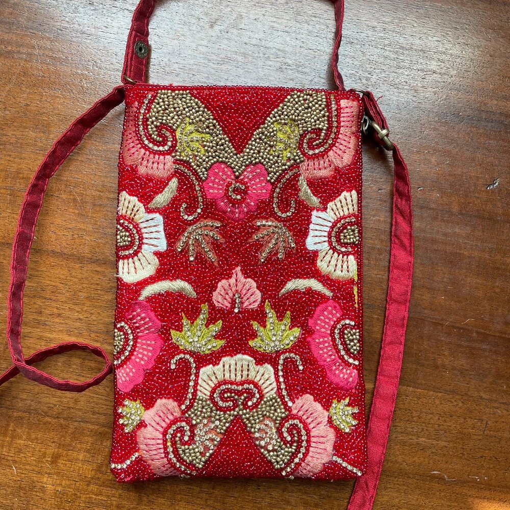 Bamboo Trading Company Beaded Club Bag